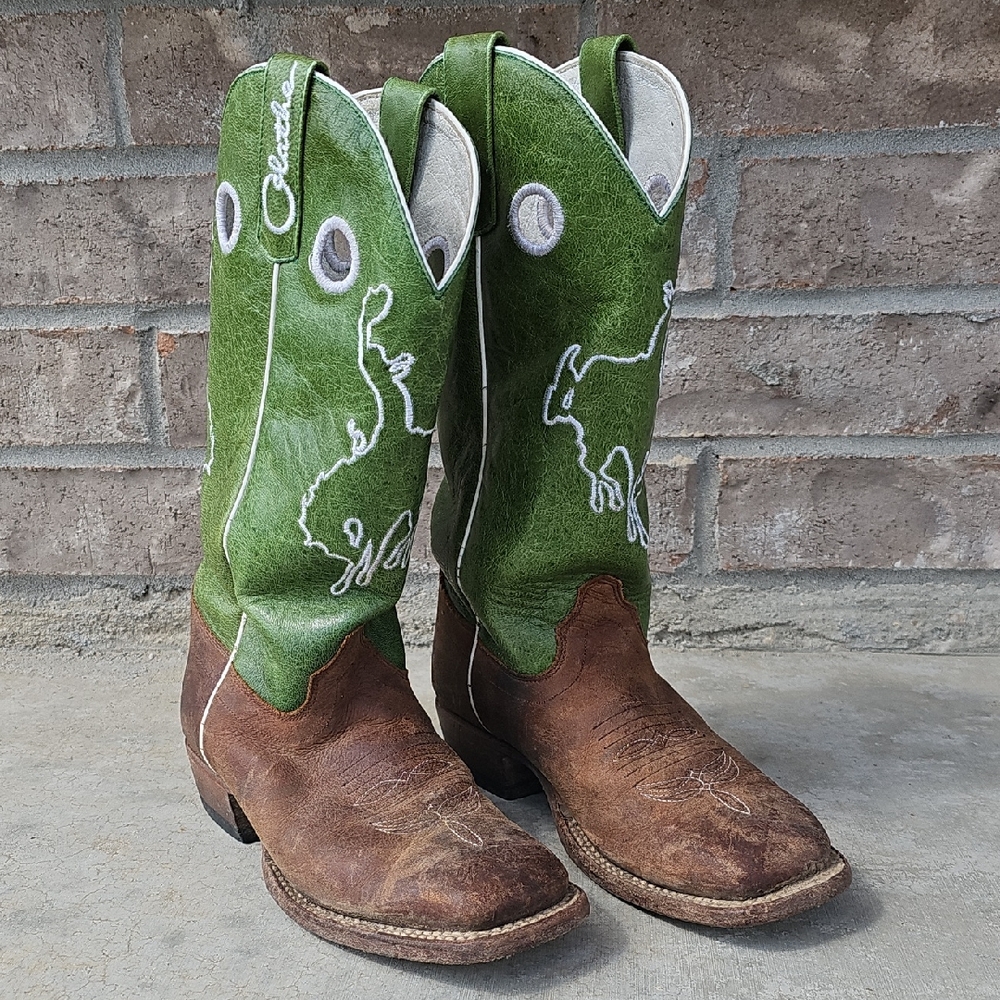 Olathe Kids Green Leather Boots